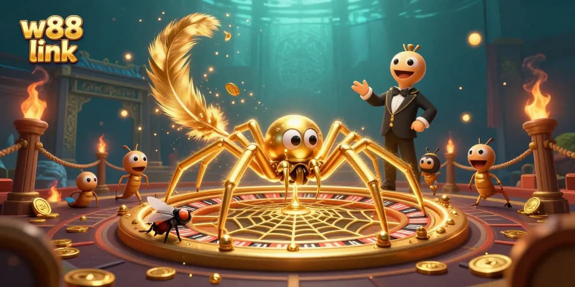 Experience the excitement with the w88 link, featuring animated betting activities in a vibrant casino scene.