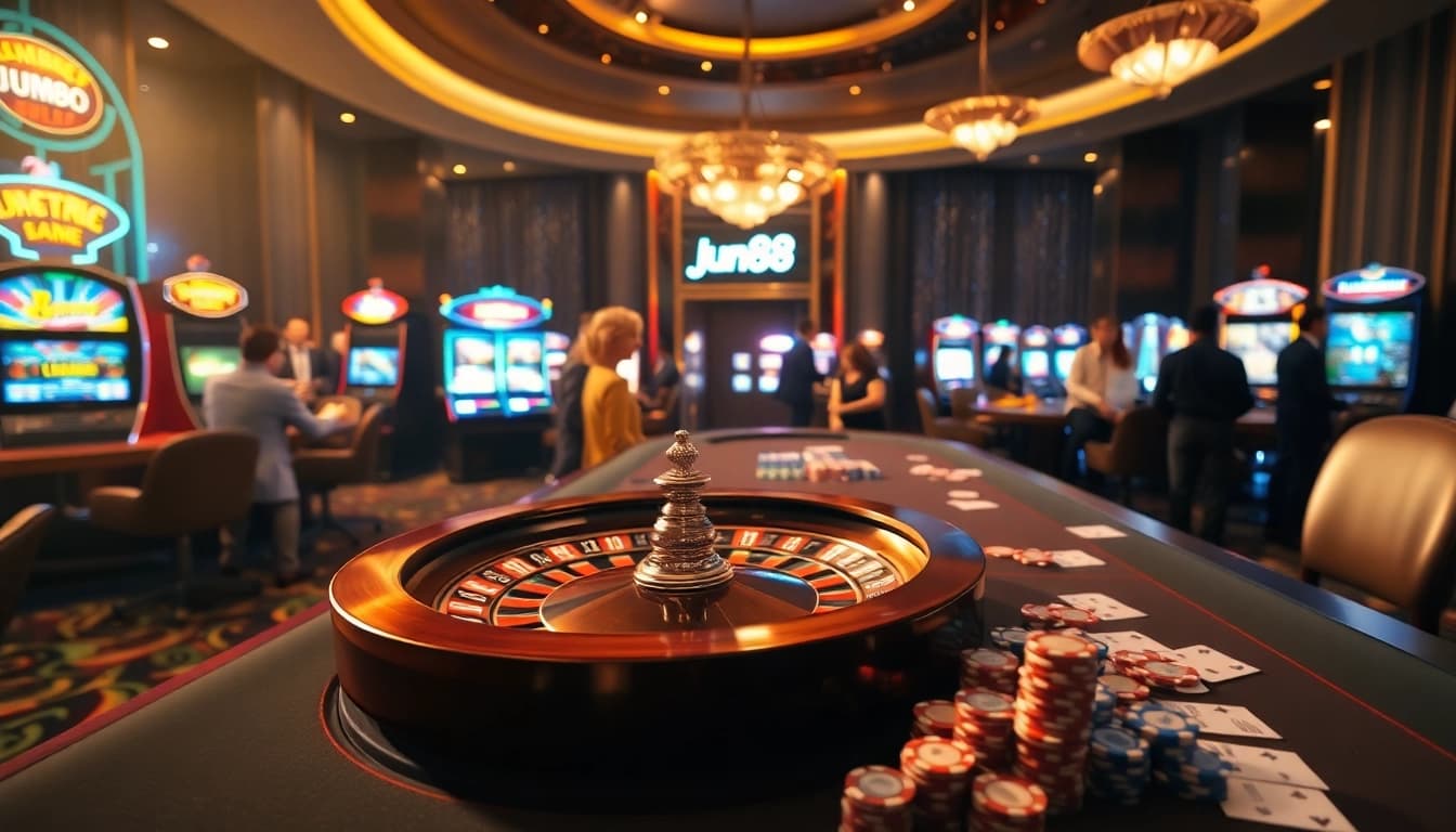 Experience the thrill of gaming at Jun88's luxurious casino.