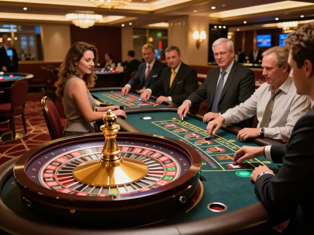 Players engaging at F168 roulette table, experiencing thrilling casino action.