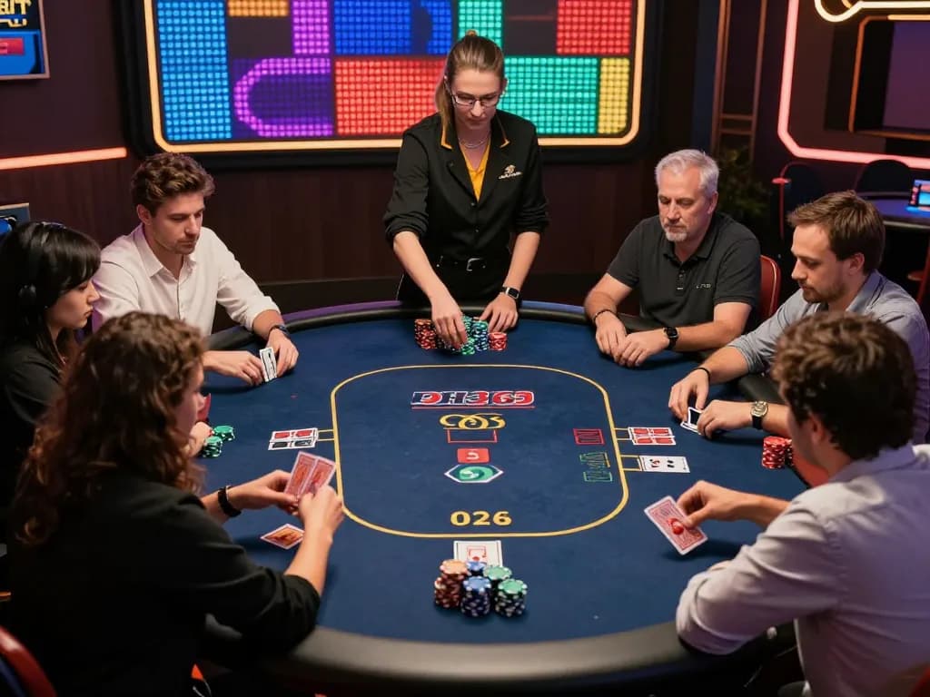 Engaged players enjoying live poker at PH365, showcasing strategic gameplay in a vibrant online casino atmosphere