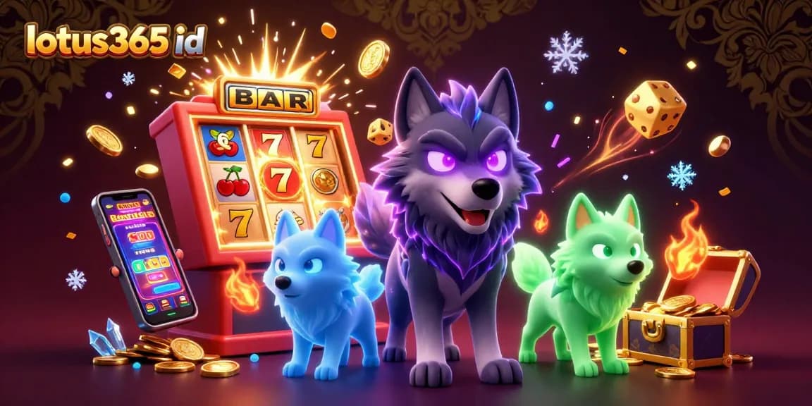 Engage with exciting gaming on lotus365 id amidst vibrant casino elements and animated characters.