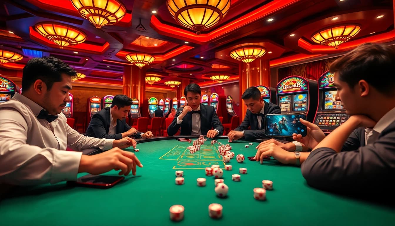 Experience the thrilling E1 Sport LoL มือถือ gaming action in a luxurious casino setting.