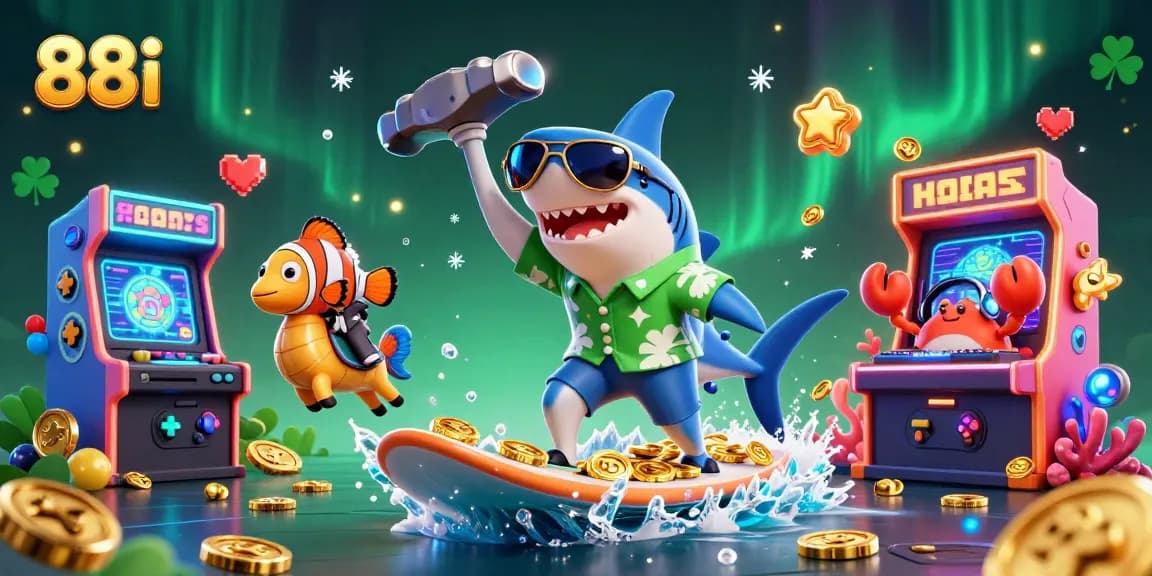 Experience the excitement of 88i with vibrant characters and casino elements in a dynamic underwater scene.