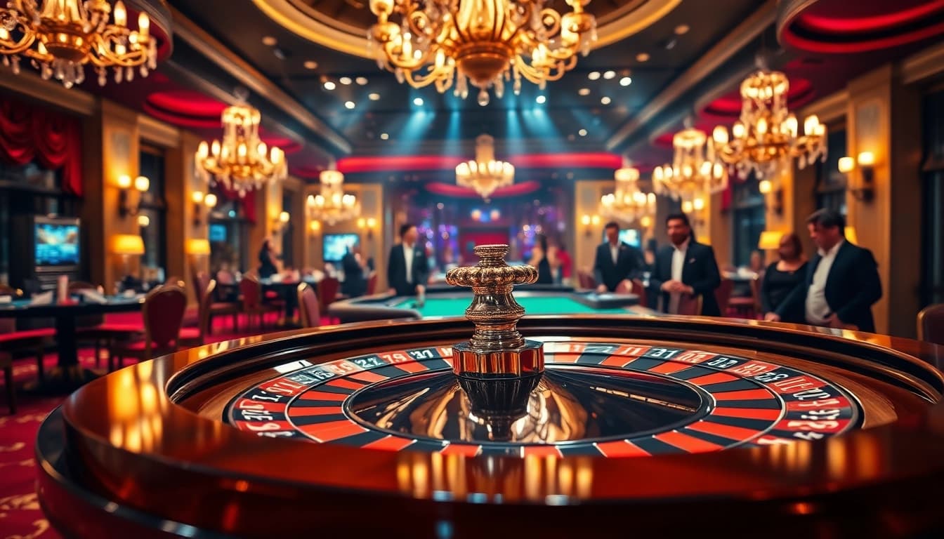 arushoki menangkan taruhan di meja roulette kasino yang mewah.