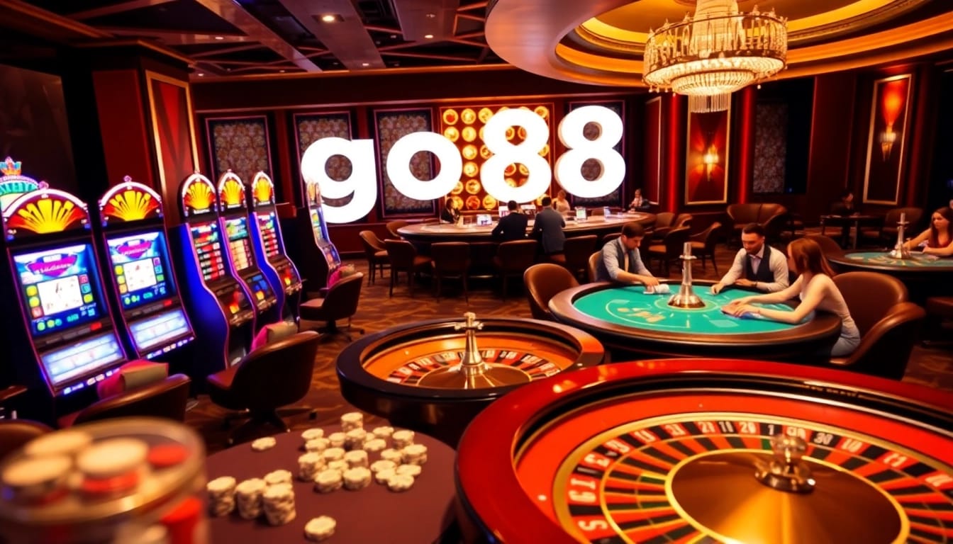 Experience the excitement of go88 with vibrant casino tables and engaging players.
