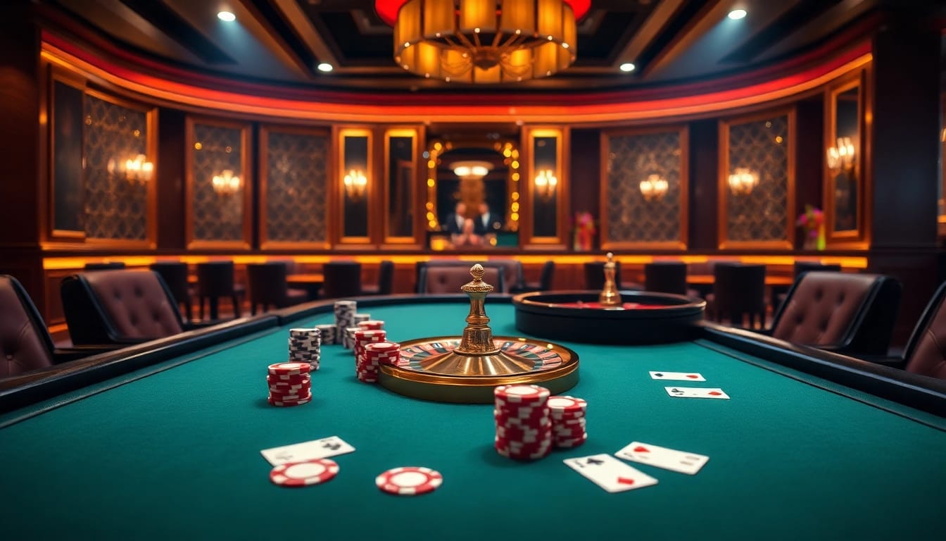 Engage in an intense poker game on ClubGG with luxurious chips and cards.