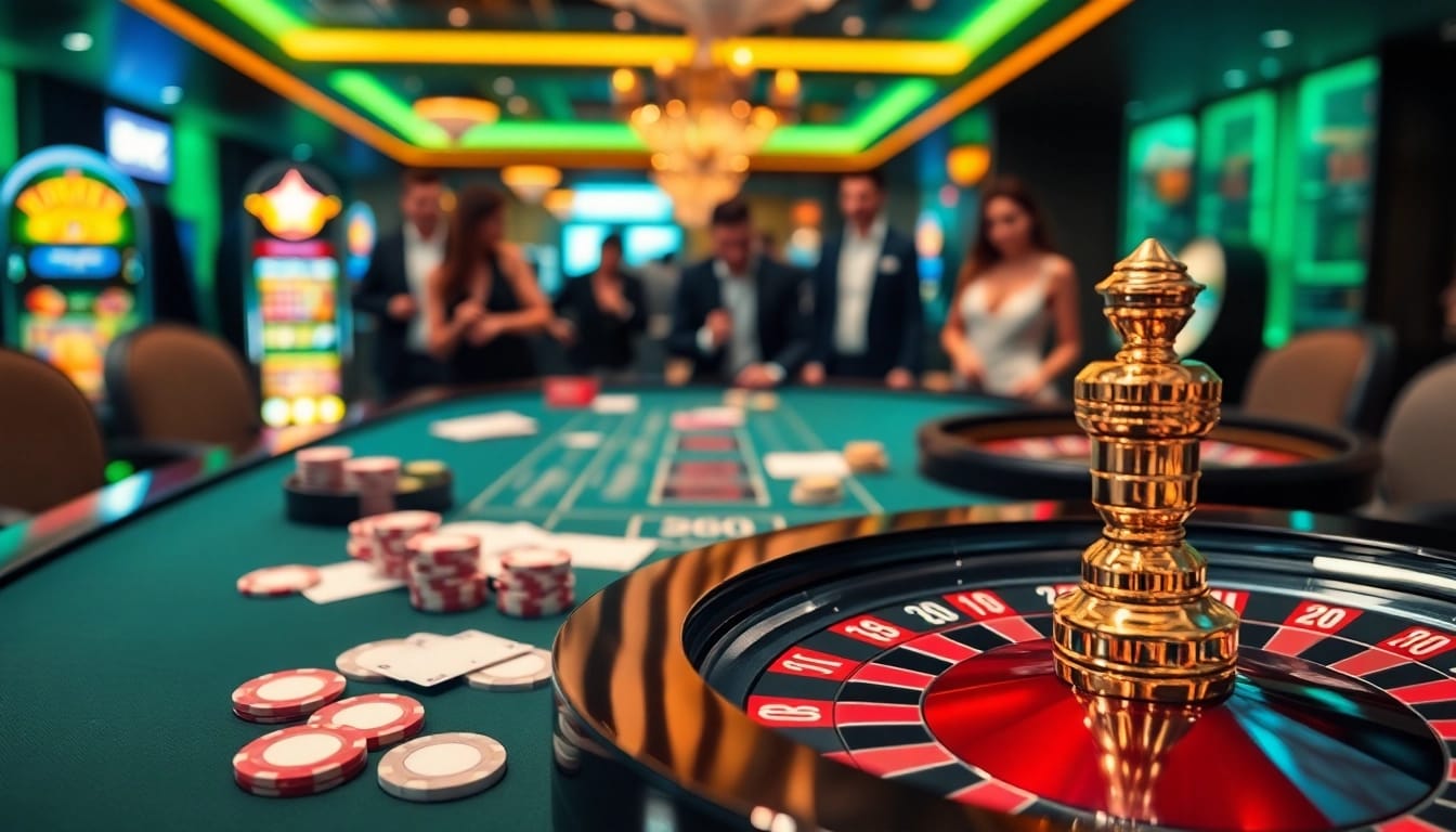 Players enjoying high-stakes games at https://fun79vip.com/ showcase excitement and luxury in the casino environment.