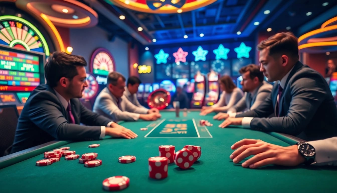 Gamblers participating in an exciting poker game at 68VIP casino.