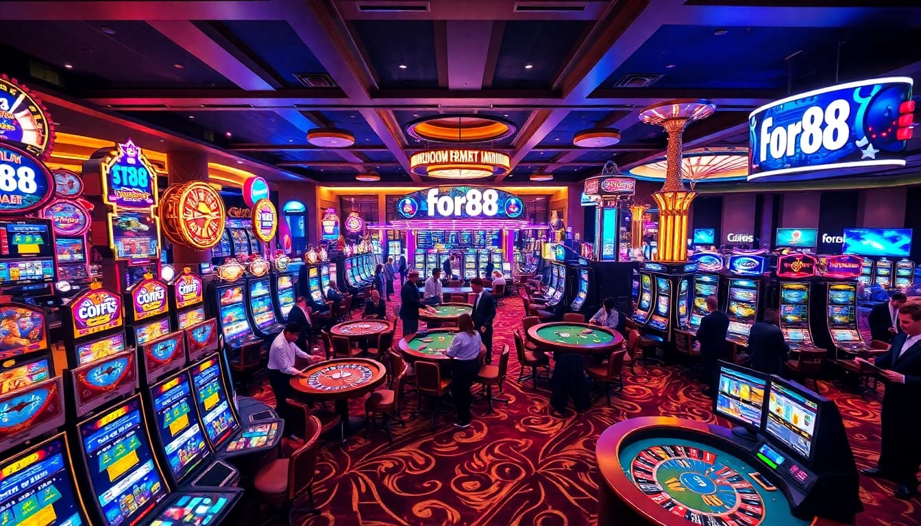 Experience thrilling gaming at for88 casino with vibrant slot machines and live dealer tables.