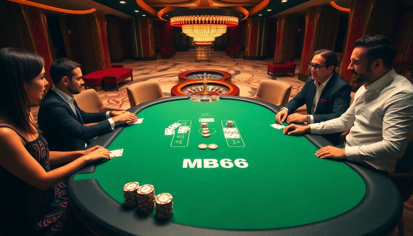 Experience the thrill of poker at MB66 with a stylish casino atmosphere full of excitement.