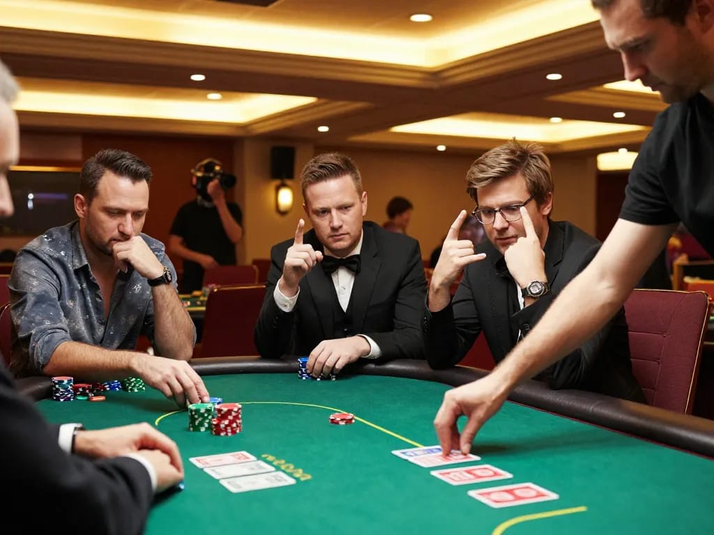 Players competing in a high-stakes poker game at F168, showcasing strategic gameplay.