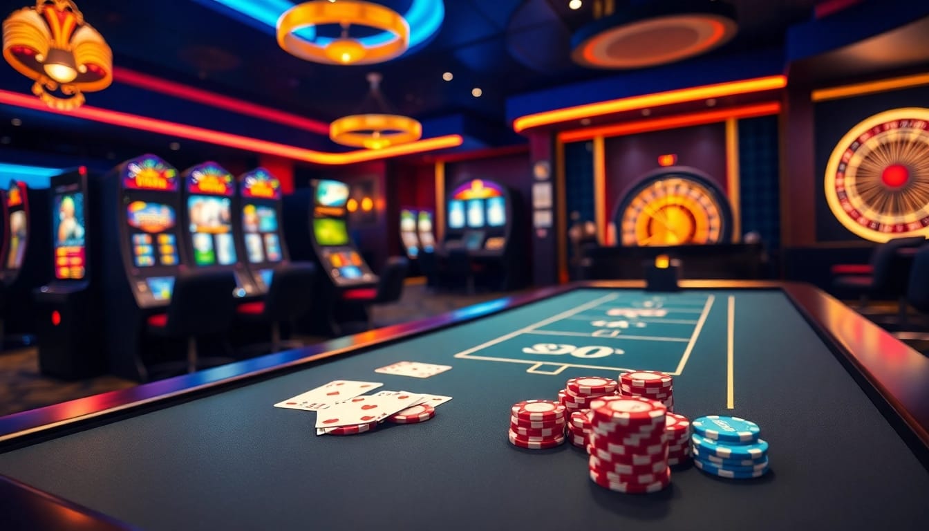 The s8 app enhances your online gaming experience with vibrant casino visuals, including poker chips and slot machines.