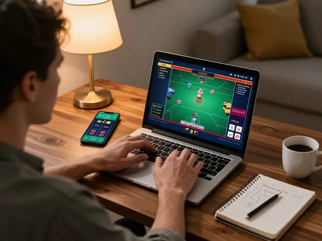 Rikvip player enjoying an online poker game, showcasing strategic gameplay and responsible gaming features.