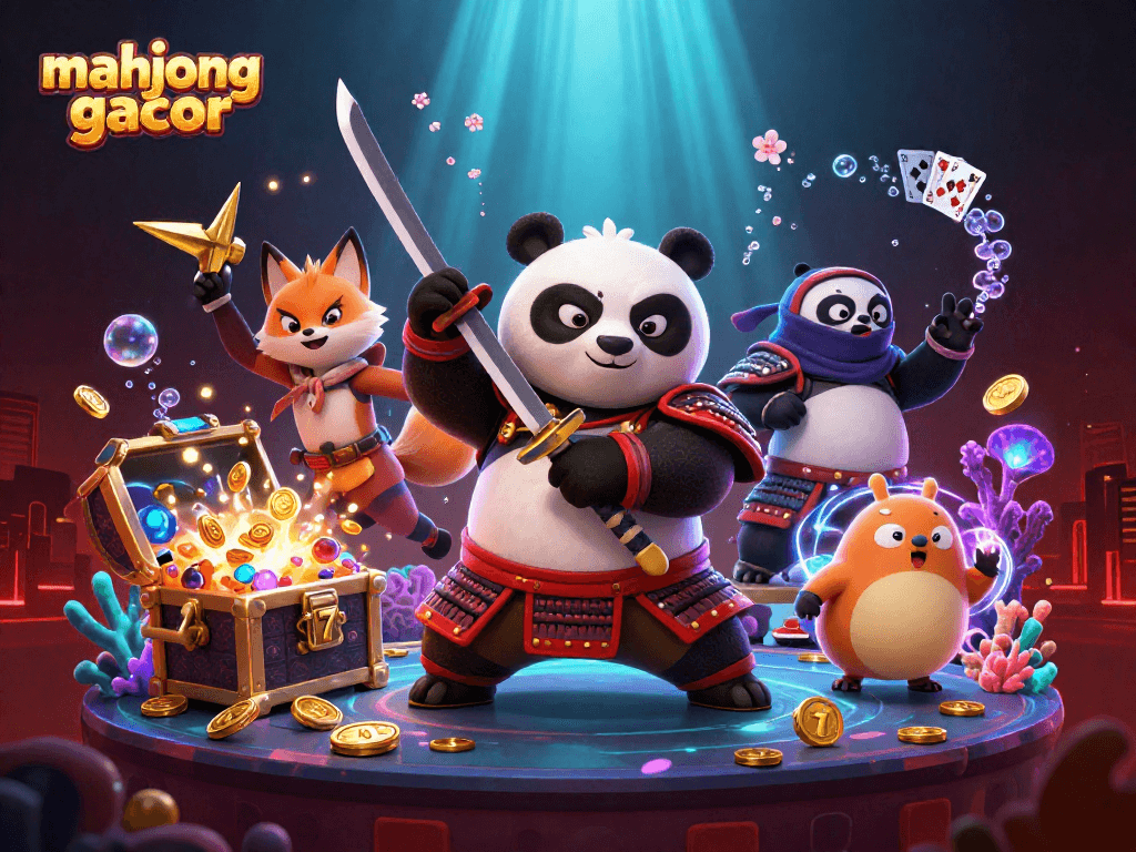 Engage with mahjong gacor in an exciting 3D illustration of vibrant gaming scenes.