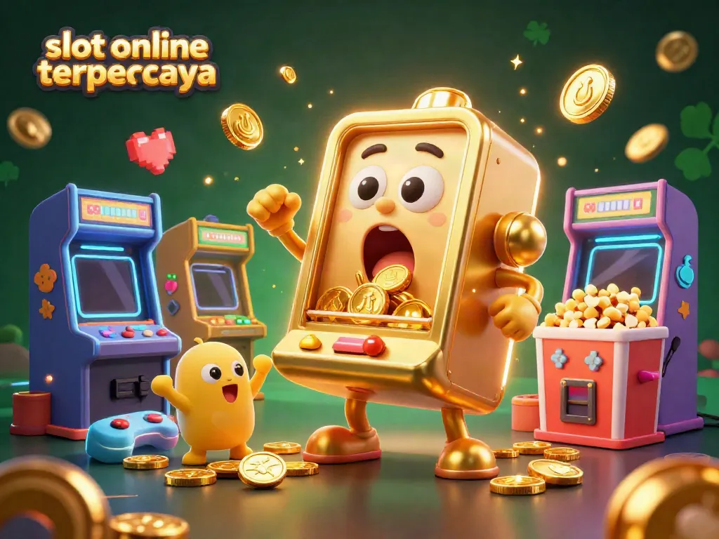Permainan slot online terpercaya yang mengesankan dengan mesin slot emas dan suasana meriah.