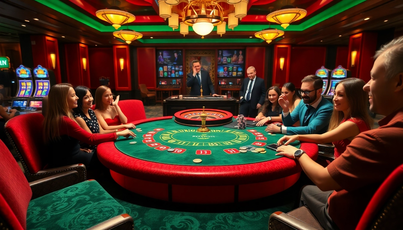 Experience iWin's vibrant gaming atmosphere with poker tables, chips, and slot machines.