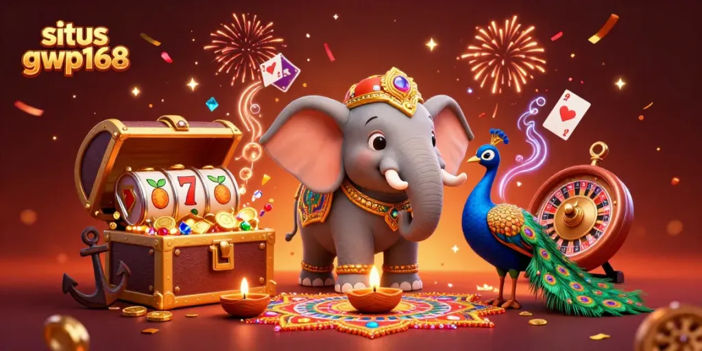 Gamer terlibat dalam permainan di situs gwp168 dengan simbol slot bertema festival dan efek visual yang menakjubkan.