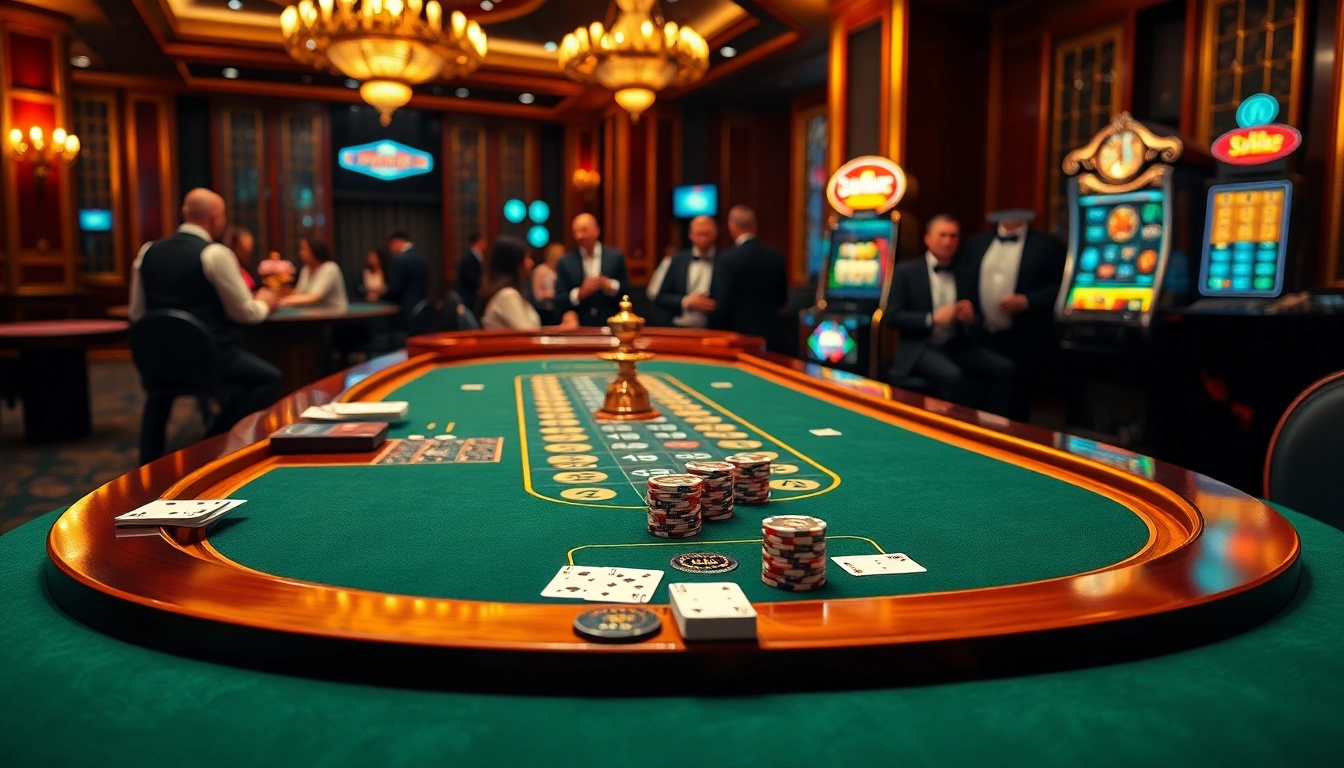 Experience thrilling luxury at Ga6789's casino table with vibrant action and elegant decor.