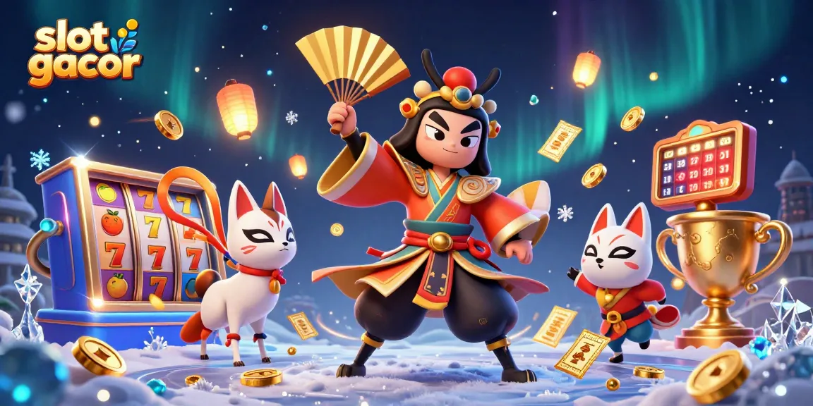 Experience the excitement of slot gacor with vibrant characters and dynamic elements in this captivating illustration.