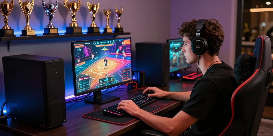 Exciting luxury gaming setup featuring iwin player at sleek gaming station with vibrant graphics.