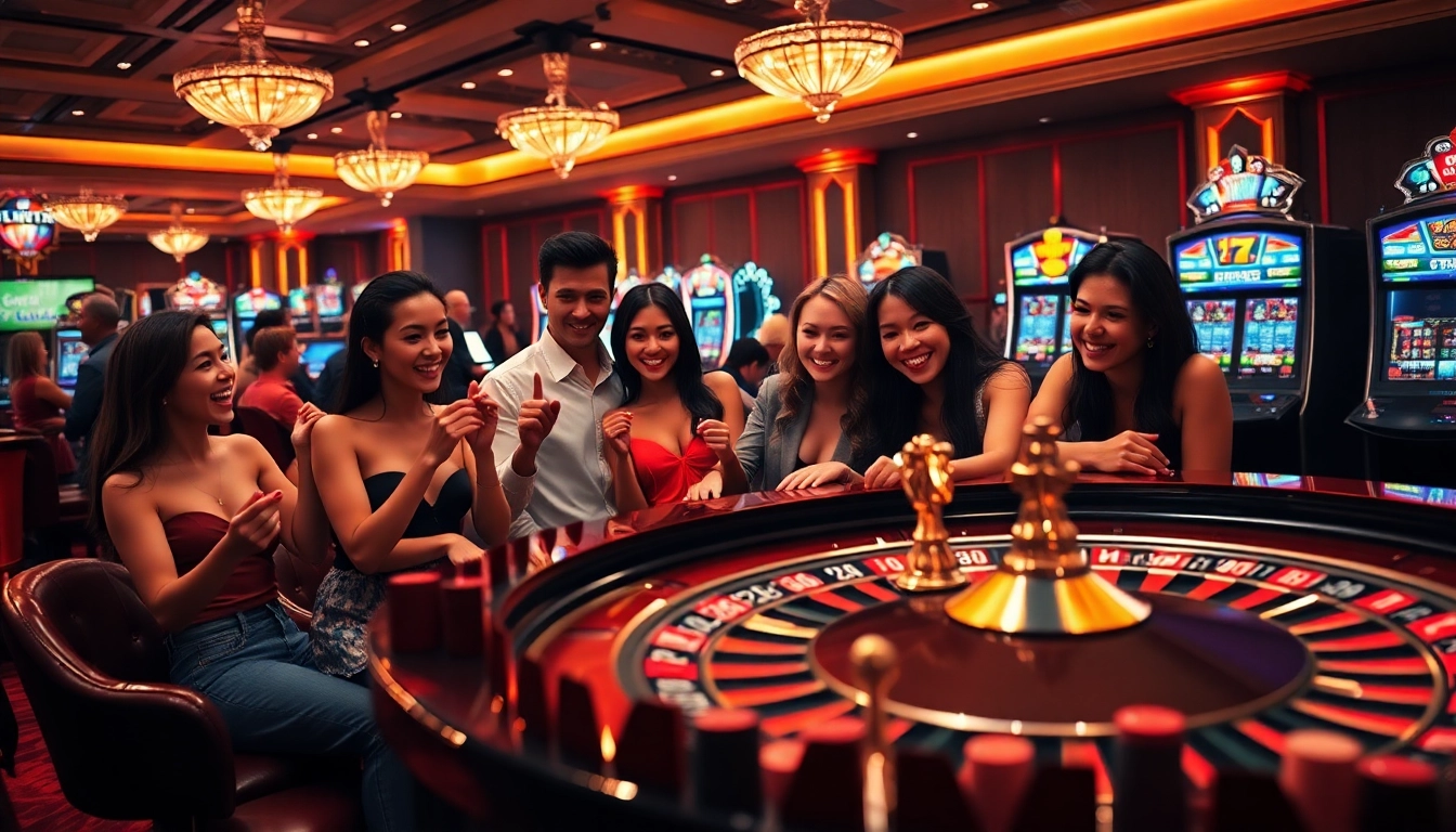 Experience the thrill of a porn game amidst a vibrant casino atmosphere with players at tables.