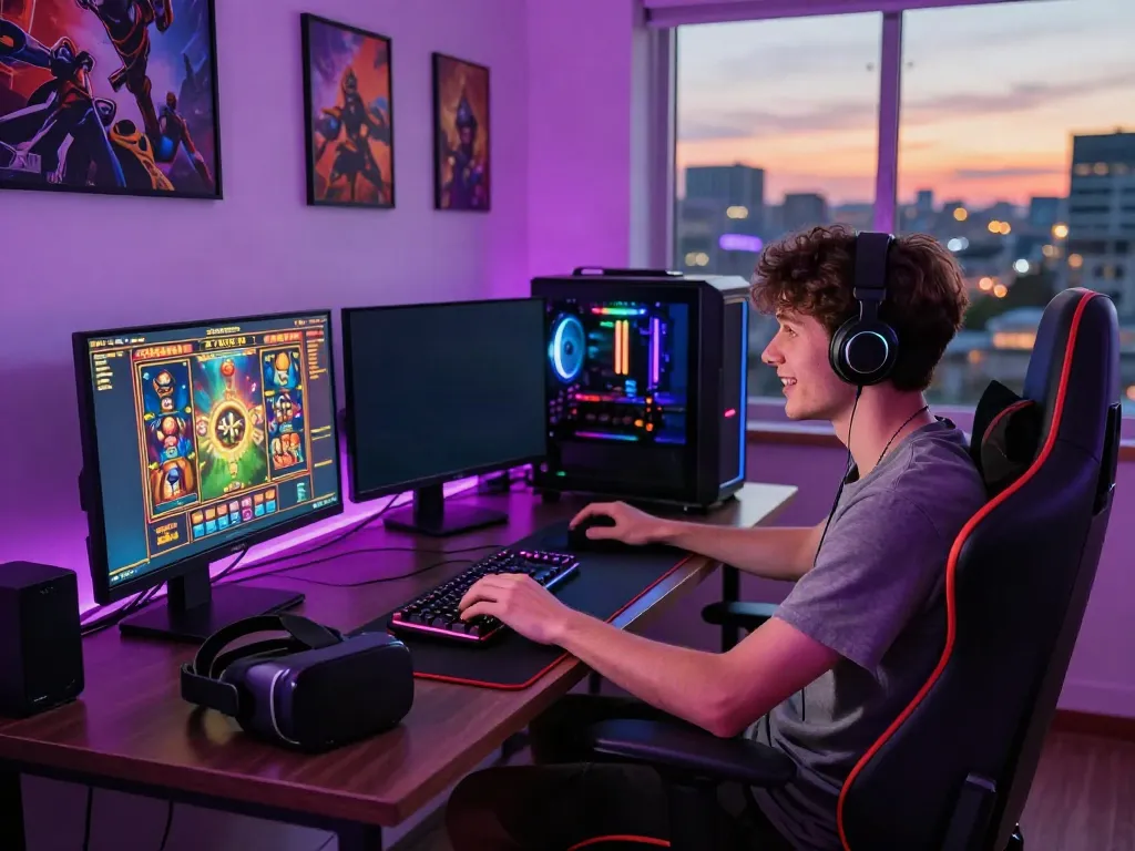 Exciting akunjp online gaming setup with vibrant graphics and immersive atmosphere.
