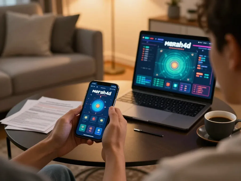 Permainan mobile yang menarik di aplikasi merah4d, menampilkan suasana rumah yang cerah.