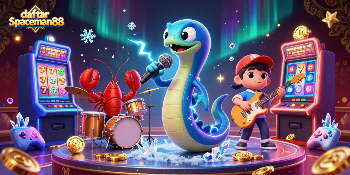 Join the excitement with daftar spaceman88 in this vibrant underwater casino illustration.
