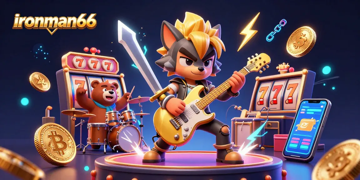 Join the excitement at ironman66 with a slot machine and vibrant casino scene.