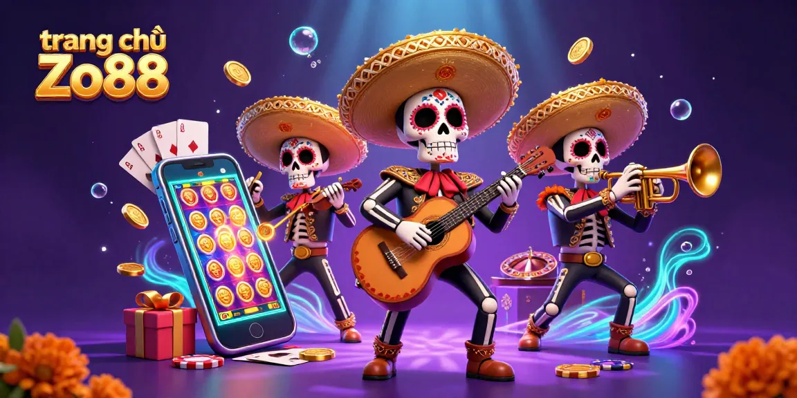 Experience the vibrant world of trang chủ Zo88 with a thrilling mariachi band and dynamic game elements.
