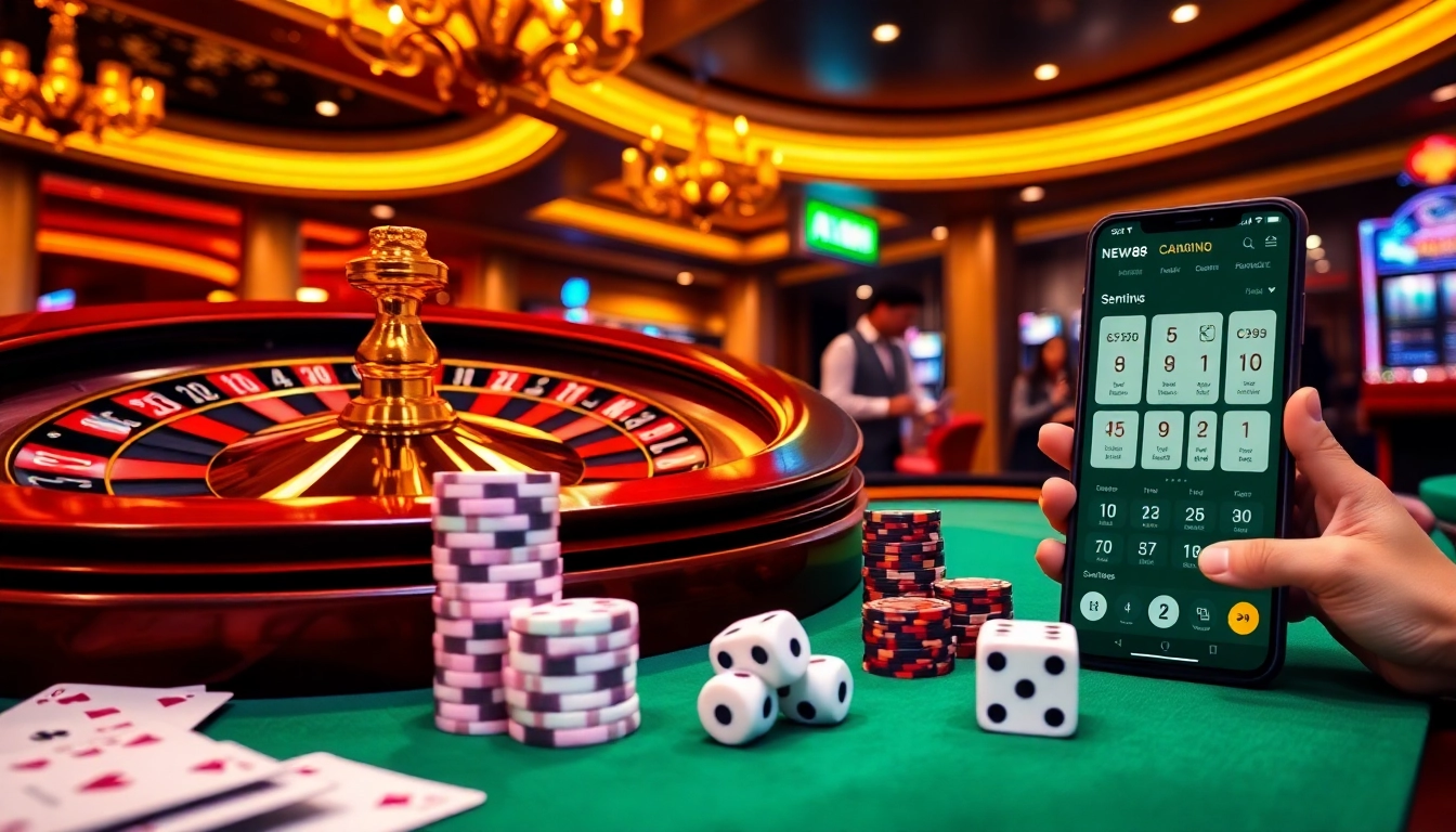 Experience exciting gameplay at New88 with vibrant casino elements and immersive betting action.