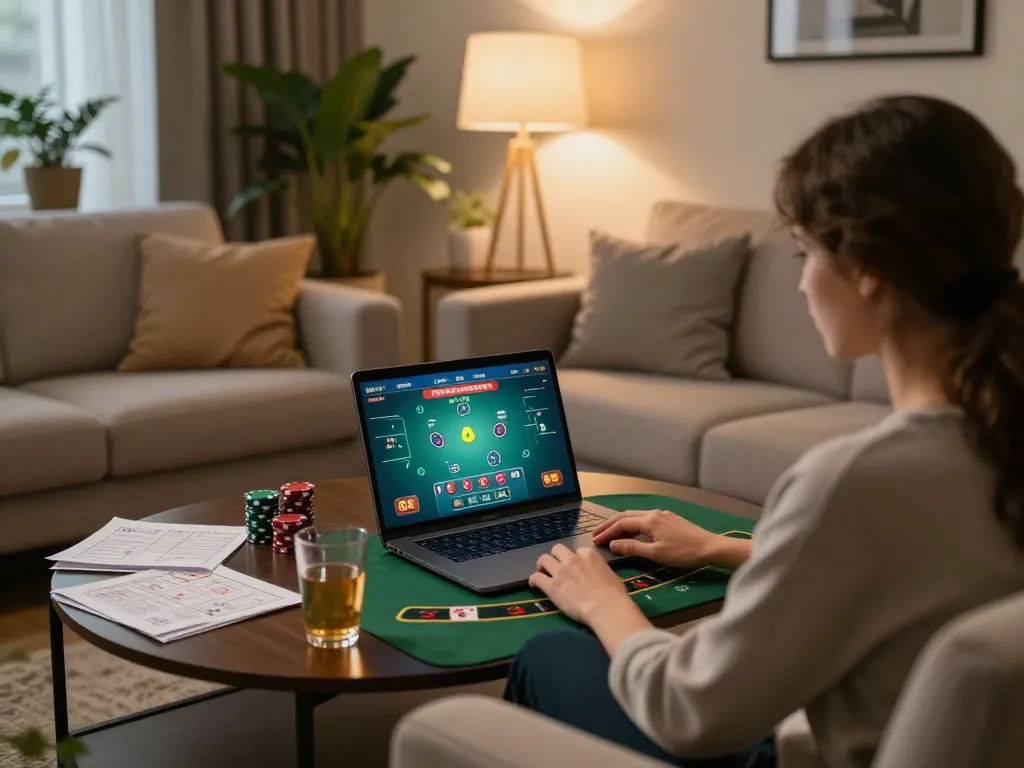 Xoilac online gaming setup with a relaxed atmosphere, engaging in responsible gambling activities.