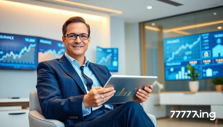 Conseiller financier moderne dans un bureau épuré représentant les solutions d'assurance 79king en 2025.