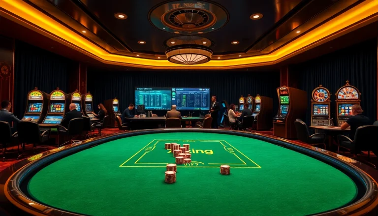 79king-branded high-stakes casino scene with roulette, cards, chips, and digital betting interface