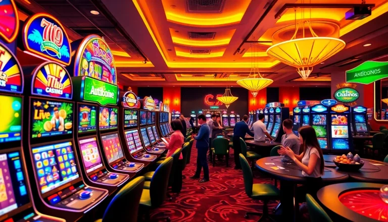 Exciting scene of online casino gaming at https://c168.design/, featuring vibrant games and engaged players.