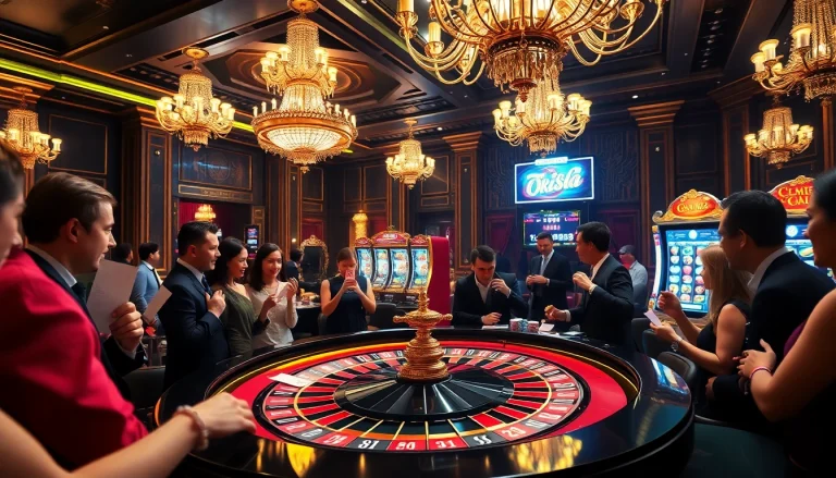 The excitement of players at the OK8386 roulette table, capturing thrilling casino moments.