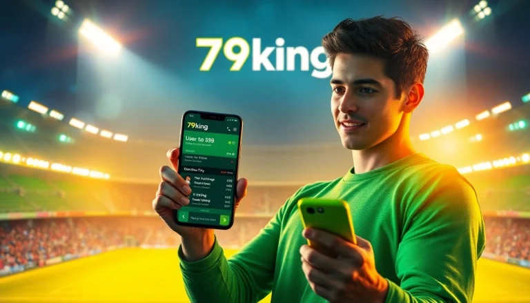 Spannende Online-Wett-Szene mit der 79king Smartphone-App, die eine pulsierende Fußballwelt präsentiert.