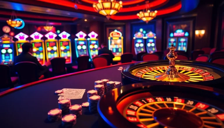 Experience high-stakes action with mm88 at a vibrant poker table setting.