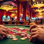 Engaging casino environment with vibrant gaming table and colorful chips