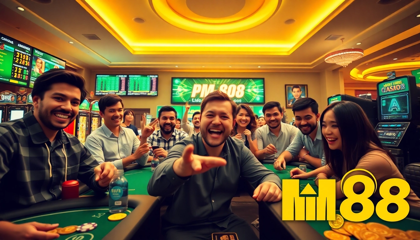 Exciting online gaming experience at MM88 featuring diverse players engaged in sports betting and casino games.