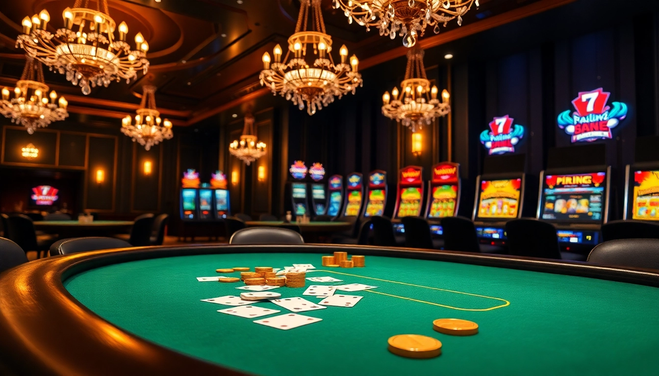 Experience the excitement of 789f at a luxury poker table filled with chips and cards.