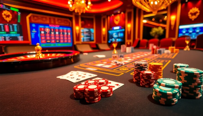 Experience the thrill of casino bets at https://rr88c.mobi/, showcasing poker chips and a roulette wheel.