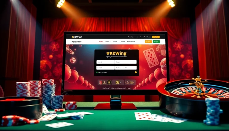 Register for KKWin with excitement at this vibrant online casino interface.