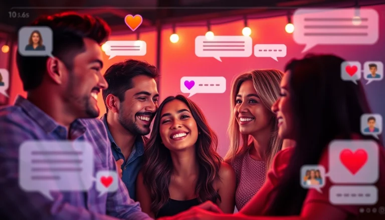 Engaging sex chat platform showcasing playful interactions in a vibrant digital setting.