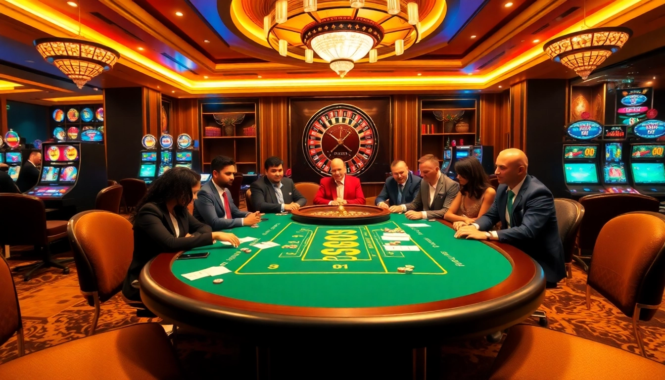 Players engaging in a high-stakes game at PU88's luxurious online casino.