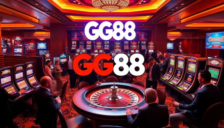 Experience the excitement of GG88 casino games amidst luxurious surroundings and vibrant gaming action.