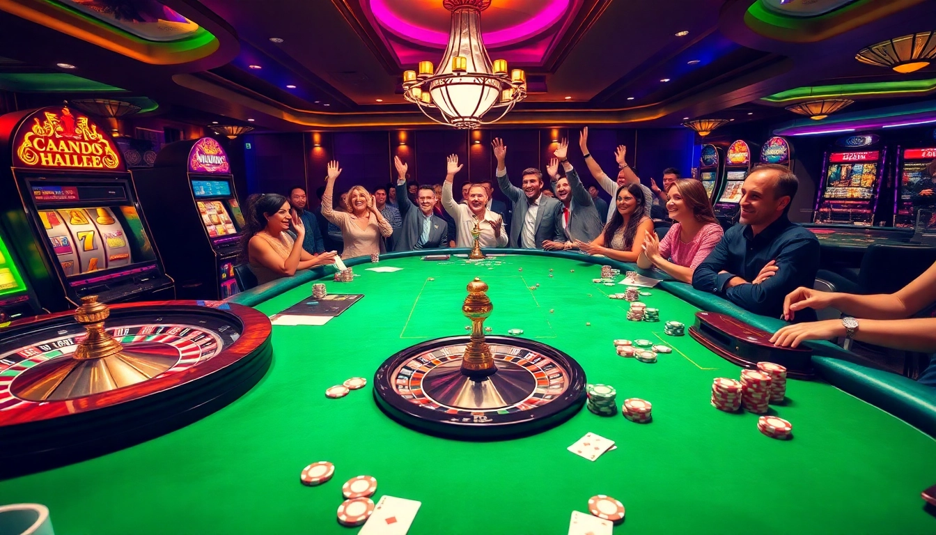 Players enjoying thrilling games at ok365.free casino, featuring vibrant tables and exciting slot machines.