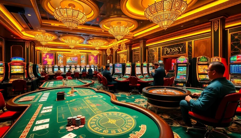 Vibrant casino scene showcasing online gambling action at https://98win.exposed/ with players at tables.