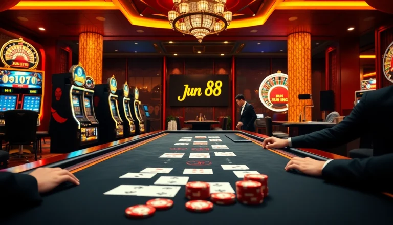 Experience the thrill of Jun 88 with engaging casino tables, interactive gaming, and vibrant atmosphere.