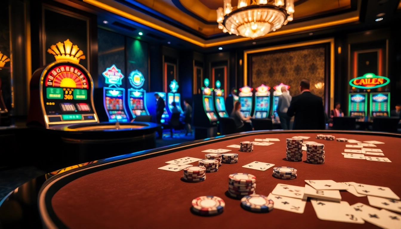 Join the thrill at FC88 in a vibrant casino with engaging poker and roulette games.